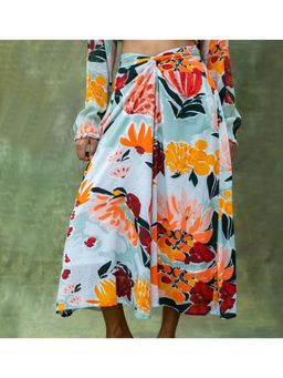 Doodlage - Mia Floral Multicolor Midi Skirt