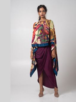 Advait - Dawn Multicolor Poncho with Pant