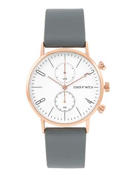 Joker and Witch - Joker & Witch Bangkok White Dial Grey Faux Leather Strap Analog Mens Watch