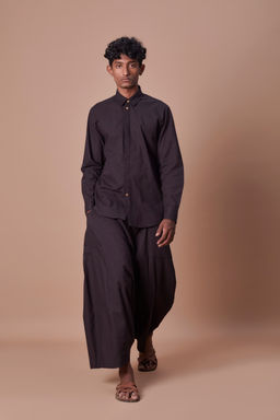 Mati - Mens Black Double Buttoned Shirt And Harem Pant (Set of 2)