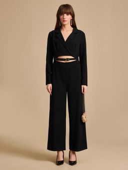 Kazo - Black Solid Clementine Jumpsuit