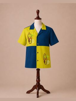 Tilsim by Sagarika Mehrotra - Blue Colorblocked Coastal Adventure Shirt