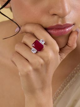 Indinoor - Behad Zircon Statement Ring - Pink