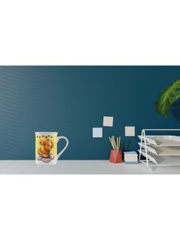 Premsons - Ceramic Coffee Mug Dancing Teddy Bear Print Perfect for Daily Use (Round)