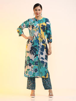 Jaipur Kurti - Cotton Blend Printed Kurta with Trouser (Set of 2)