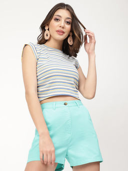 ELLE - Womens Striped Multi-color T-shirt