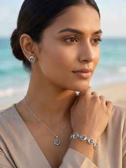 GIVA - 925 Silve Amphitrite Necklace With Earrings & Bracelet