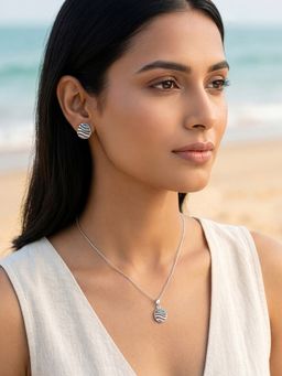 GIVA - 925 Silver Metis Necklace With Earrings
