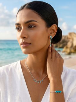 GIVA - 925 Silver Leto Necklace With Earrings & Bracelet