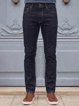 Louis Philippe - Men's Navy Regular Fit Mid-Rise Stretchable Jeans