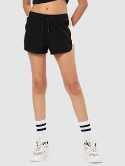 Bewakoof - Women's Black Side Stripes Shorts