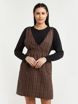 Zink London - Womens Multi-color Checks Mini Dress