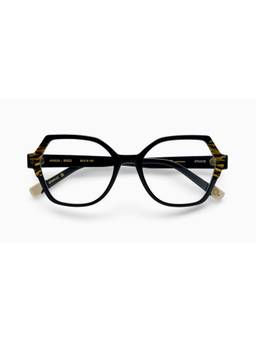 Etnia Barcelona - Anaka Acetate Hexagon Black Eyeglass Frames for Unisex-5ANAKA53OBKGD (53)