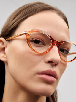 Etnia Barcelona - Anglada Acetate Oval Brown Eyeglass Frames for Women-5ANGLAD52OPK (52)