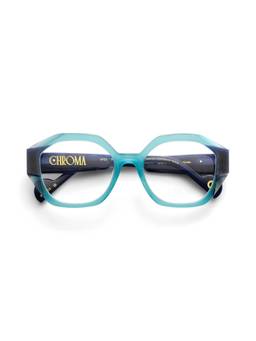Etnia Barcelona - CHROMA - NO22 Acetate Hexagon Blue Eyeglass Frames For Unisex-5CHR02252OTQDB (52)