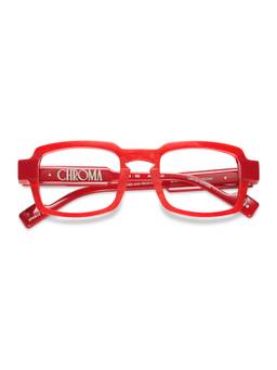 Etnia Barcelona - CHROMA - NO08 Acetate Rectangle Red Eyeglass Frames For Unisex-5CHRO0849ORD (49)
