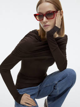 Etnia Barcelona - HACELIA Acetate Cat Eye Brown Sunglasses For Women-5HACELI54SRD (54)
