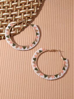Accessorize London - Women Multi Aztec Beaded Hoop Earrings