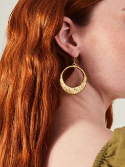 Accessorize London - Women Gold Wrapped Metal Hoop Earrings