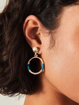 Accessorize London - Women Gold Thread Detail Doorknocker Earrings