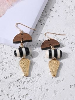 Accessorize London - Women Wooden Beaded Drop Earrings