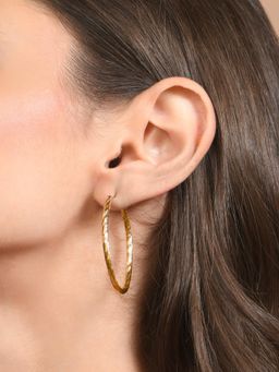 Accessorize London - Women Gold Twisted Oval Hoop Earrings