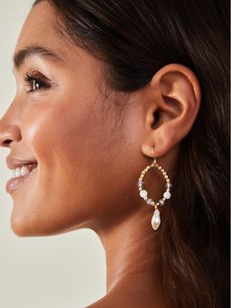 Accessorize London - Women Grey Facet Crystal Drop Earrings