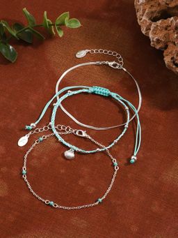 Accessorize London - Women Gold Shell Anklets Pack Of 3