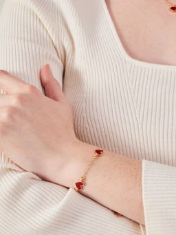 Accessorize London - Women Red Enamel Heart Bracelet