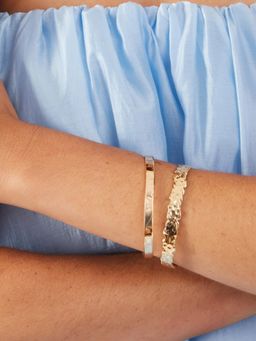 Accessorize London - Women Gold Hammered Cuff Bracelets Pack Of 2