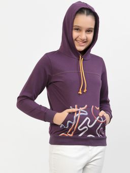 Spunkies - Zig-Zag Printed Organic Cotton Hoodie-Violet