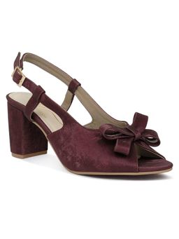 London Rag - Women Burgundy Block Heels