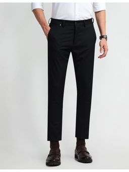 Arrow Newyork - Black Carson Comfortable Fit Self Design Trouser