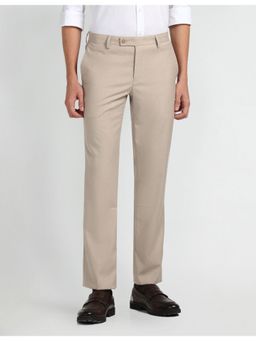 Arrow - Beige Heathered Comfortable Fit Trouser