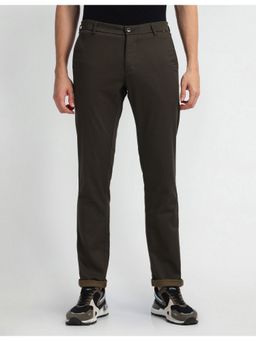 Arrow Sports - Brown Mid Rise Smart Flex Trouser