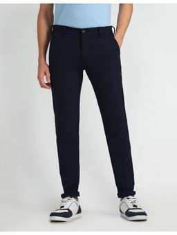 Arrow Sports - Blue Mid Rise Comfortable Fit Trouser