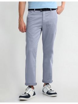 Arrow Sports - Blue Mid Rise Solid Trouser