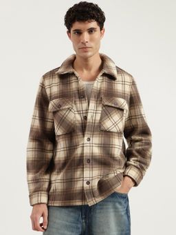 United Colors of Benetton - Men Brown Regular Fit Checks Double Pocket Shacket