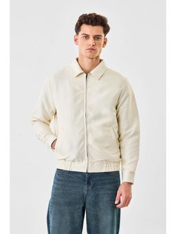 Snitch - Men Cream Chevron Full Sleeves Casual Jacket