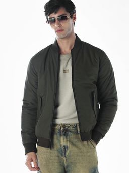 Jack & Jones - Men Regular Fit Green Solid Jacket