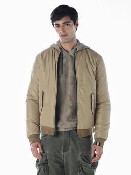 Jack & Jones - Men Regular Fit Beige Solid Jacket