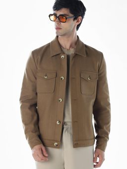 Jack & Jones - Men Regular Fit Brown Jacket