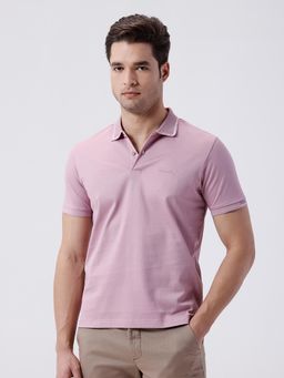 Crocodile - Pink Mercerized Subtle Solid Polo T-Shirt