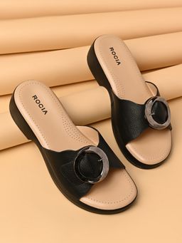 ROCIA - By Regal Black Women Comfort Block Heels