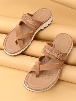 ROCIA - By Regal Beige Women Stylish Comfort Sandals