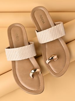 ROCIA - By Regal Beige Women One Toe Studded Flats