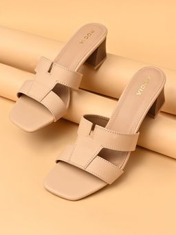 ROCIA - By Regal Beige Women Stylish Block Heel Sandals