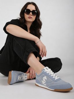 Louis Stitch - Sky Blue Lightweight and Comfortable Casual Lace-Up Denim Sneakers