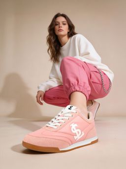 Louis Stitch - Pink Lightweight and Comfortable Casual Lace-Up Sneakers