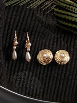 Aatmana - White Plated Contemporary Hoops (Pack of 2)